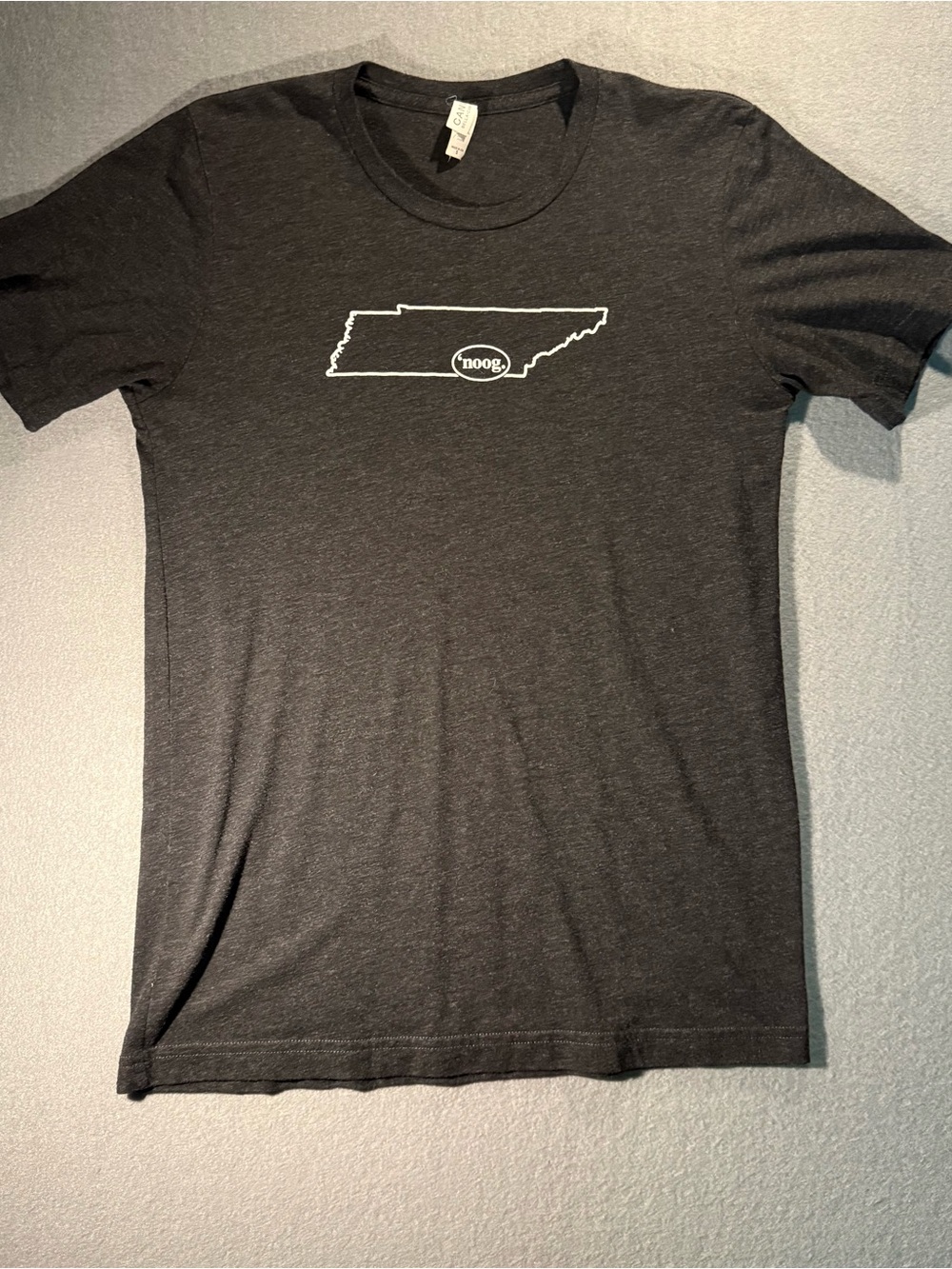 Bella Canvas Black Tee with White Tennessee Outline